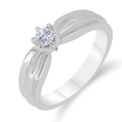 Anello - Oro bianco 18 kt. - 0,17 ct. tw. Diamante (Naturale)