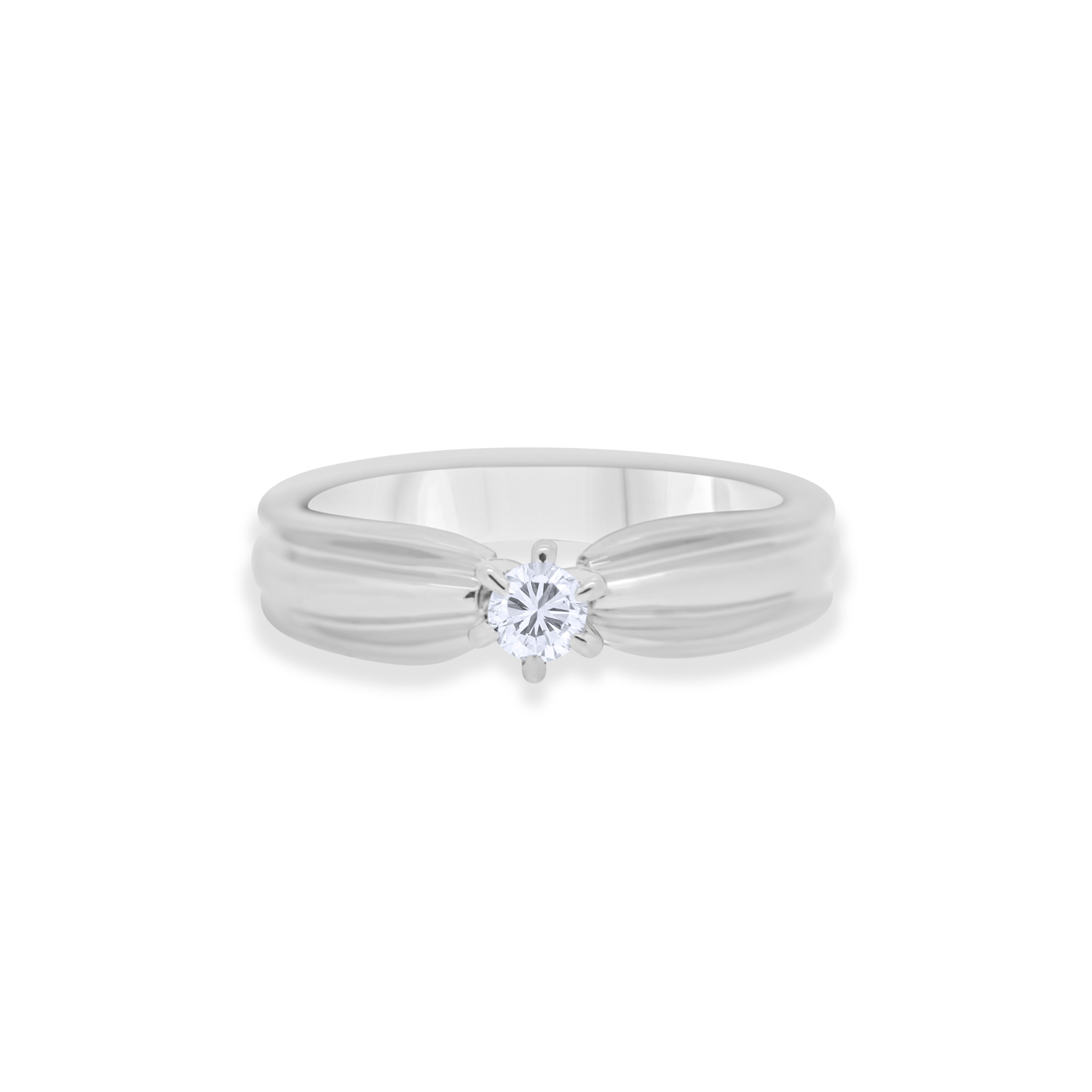 Anello - Oro bianco 18 kt. - 0,17 ct. tw. Diamante (Naturale)