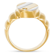 Anello - Oro bianco 18 kt., Oro giallo - 0,03 ct. tw. Diamante (naturale)