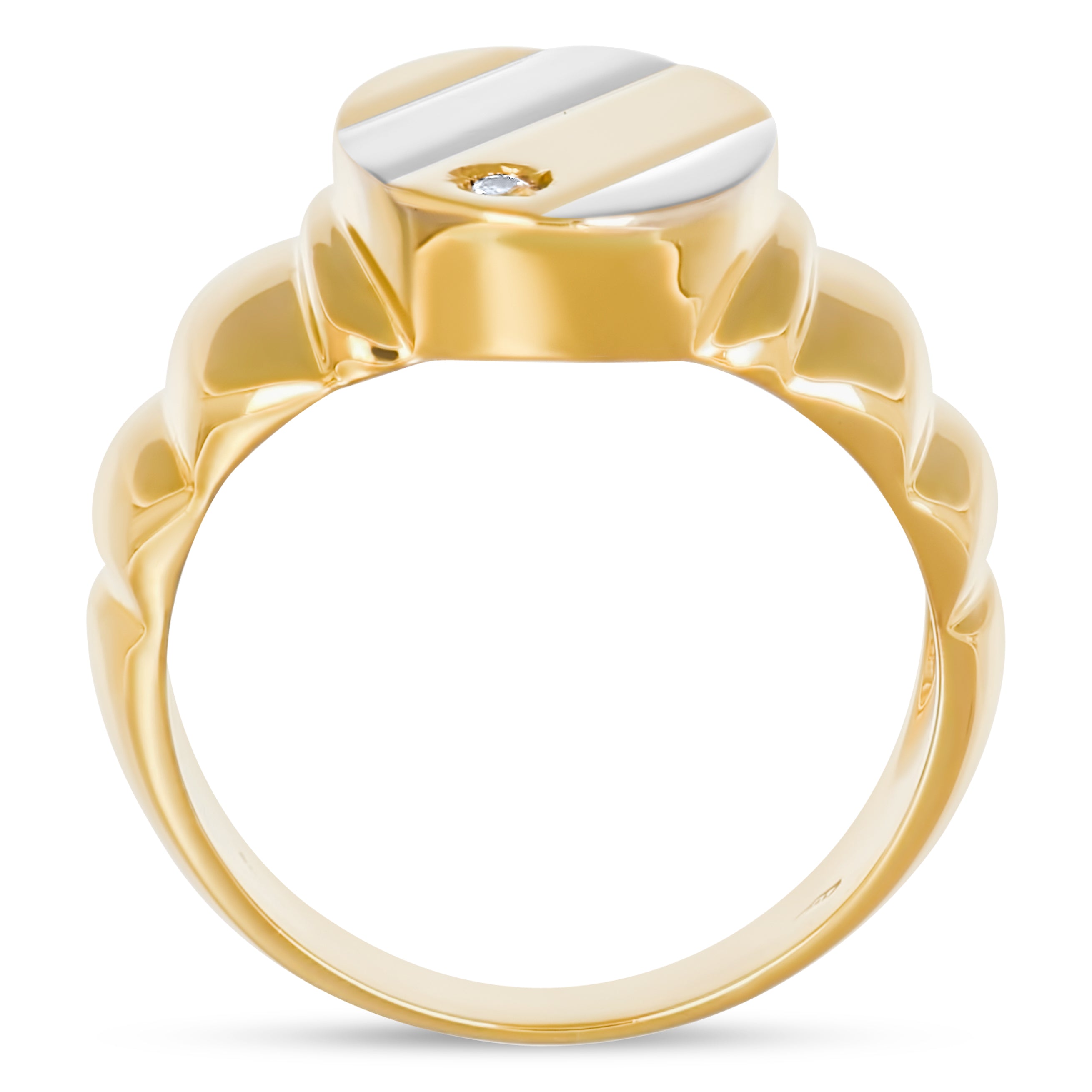 Anello - Oro bianco 18 kt., Oro giallo - 0,03 ct. tw. Diamante (naturale)