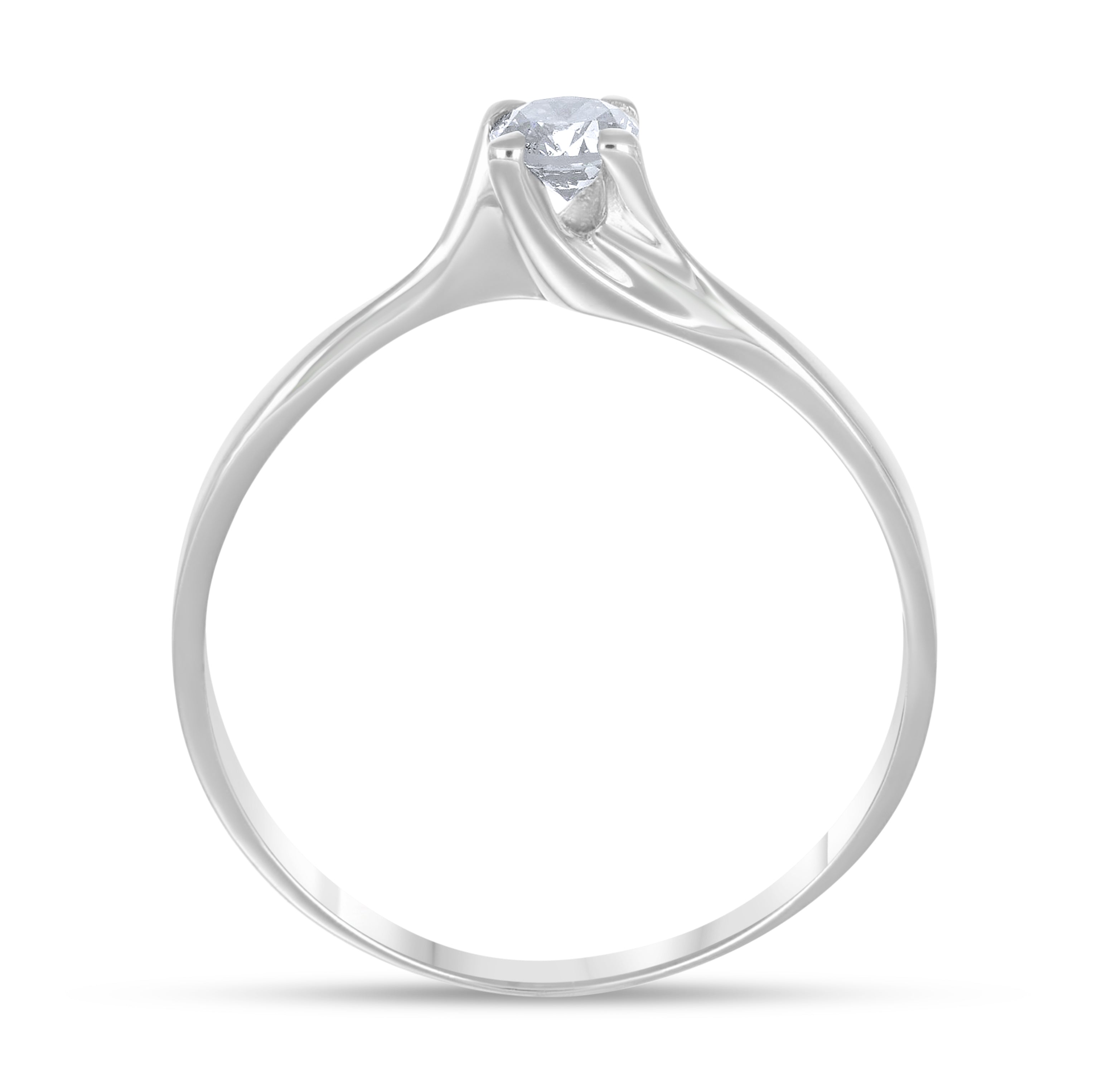 Anello - 18 carati Oro bianco - 0.16ct. tw. Diamante