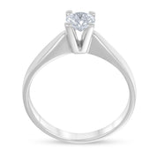 Anello - 18 carati Oro bianco - 0.40ct. tw. Diamante (Naturale)