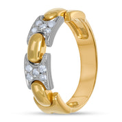 Anello - Oro bianco 18 kt., Oro giallo - 0,15 ct. tw. Diamante (naturale)