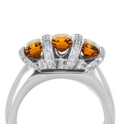 Anello - Oro bianco 18 kt - 1,96 ct. tw. Quarzo - Diamante