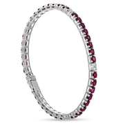 18 carati Oro bianco - Bracciale - Ct 0.65 Diamanti - Masterstones n 323PT206 -Rubini Myanmar ( Burma ) - 8.00 Ct tot