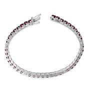 18 carati Oro bianco - Bracciale - Ct 0.65 Diamanti - Masterstones n 323PT206 -Rubini Myanmar ( Burma ) - 8.00 Ct tot