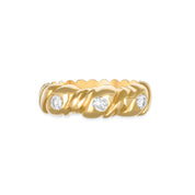 Anello in Oro giallo 18 carati con n 3 Diamanti da 0.15 Ct tot