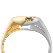 Anello - Oro bianco 18 kt., Oro giallo - 0,08 ct. tw. Smeraldo