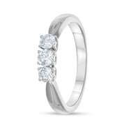 Anello - Oro bianco 18 kt. - 0,45 ct. tw. Diamante (naturale)