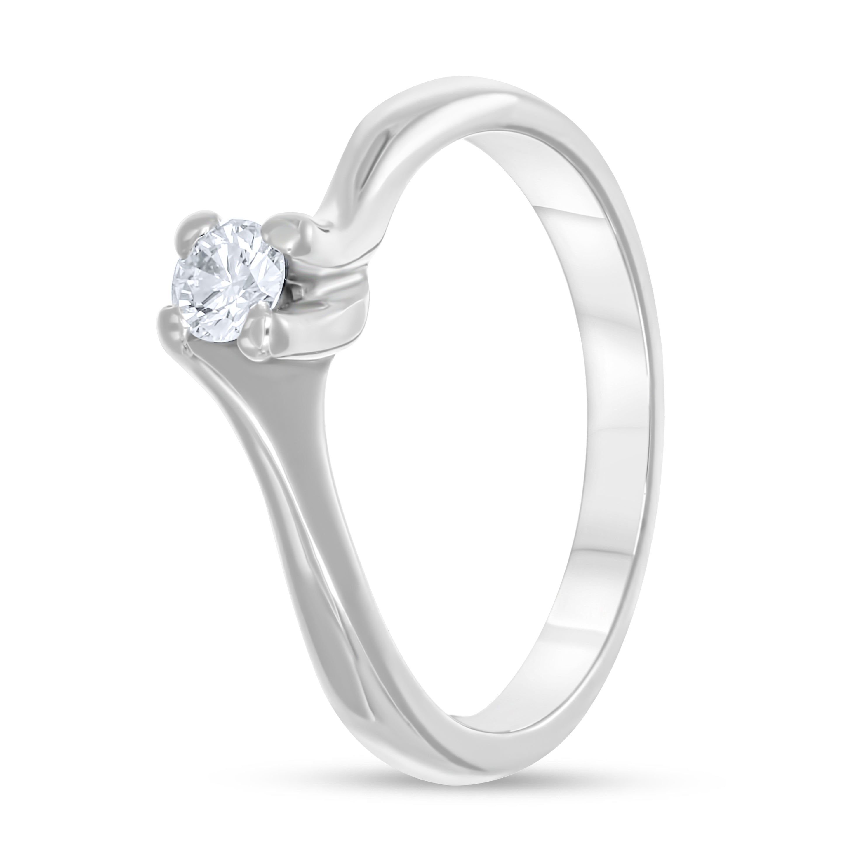 Anello di fidanzamento - Oro bianco 18 kt - 0,20 ct. tw. Diamante (naturale)