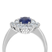 Anello - 18 carati Oro bianco - 1.71ct. tw. Zaffiro - Diamante