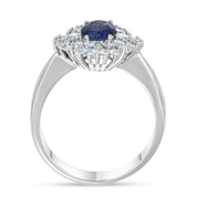 Anello - 18 carati Oro bianco - 1.71ct. tw. Zaffiro - Diamante