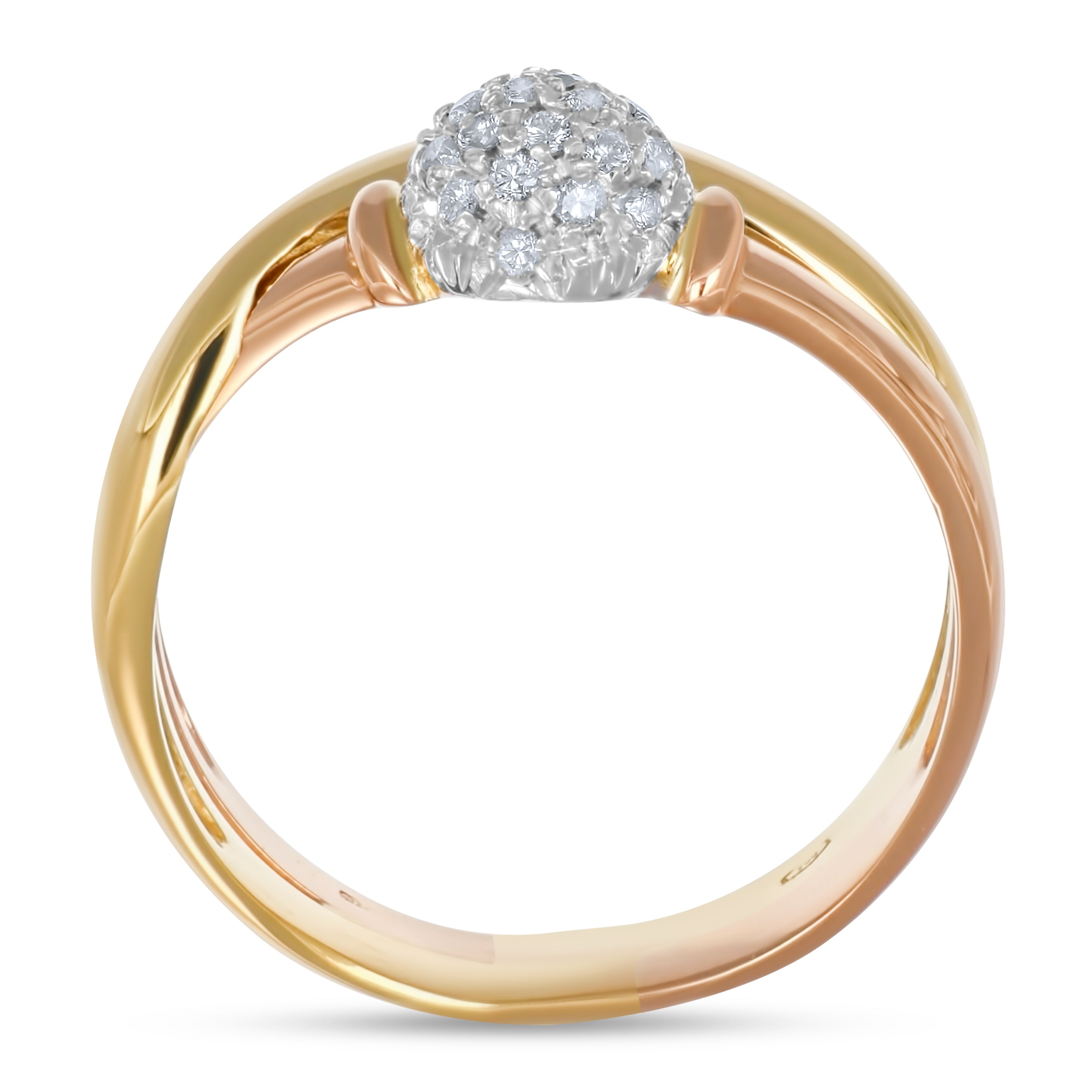 Anello - Oro bianco 18 kt. - 0,22 ct. tw. Diamante (Naturale)