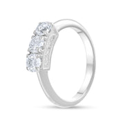 Anello - 18 carati Oro bianco - 0.99ct. tw. Diamante (Naturale)