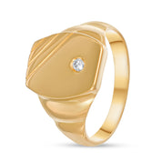 Anello - Oro giallo 18 kt. - 0,03 ct. tw. Diamante (Naturale)