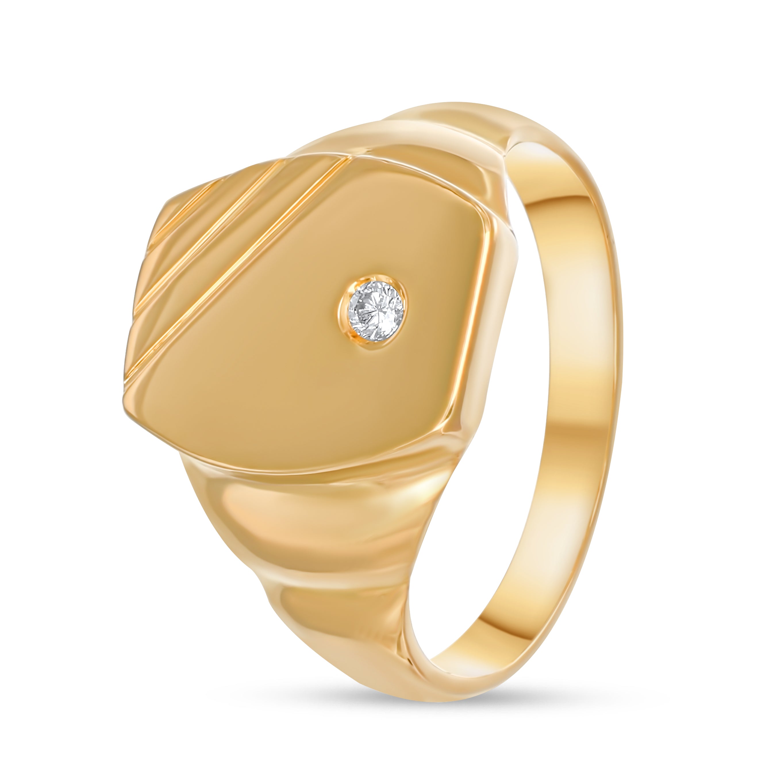 Anello - Oro giallo 18 kt. - 0,03 ct. tw. Diamante (Naturale)