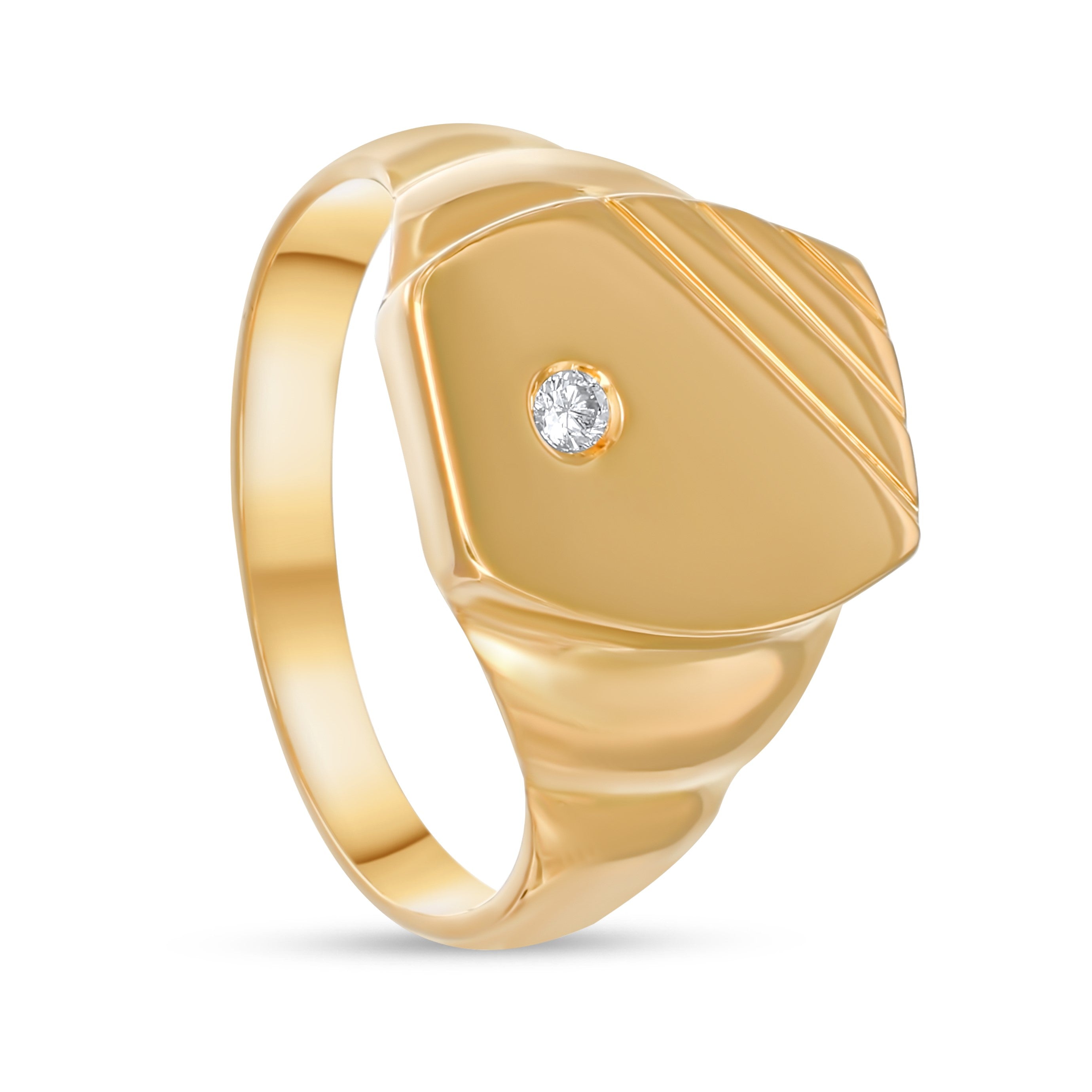 Anello - Oro giallo 18 kt. - 0,03 ct. tw. Diamante (Naturale)