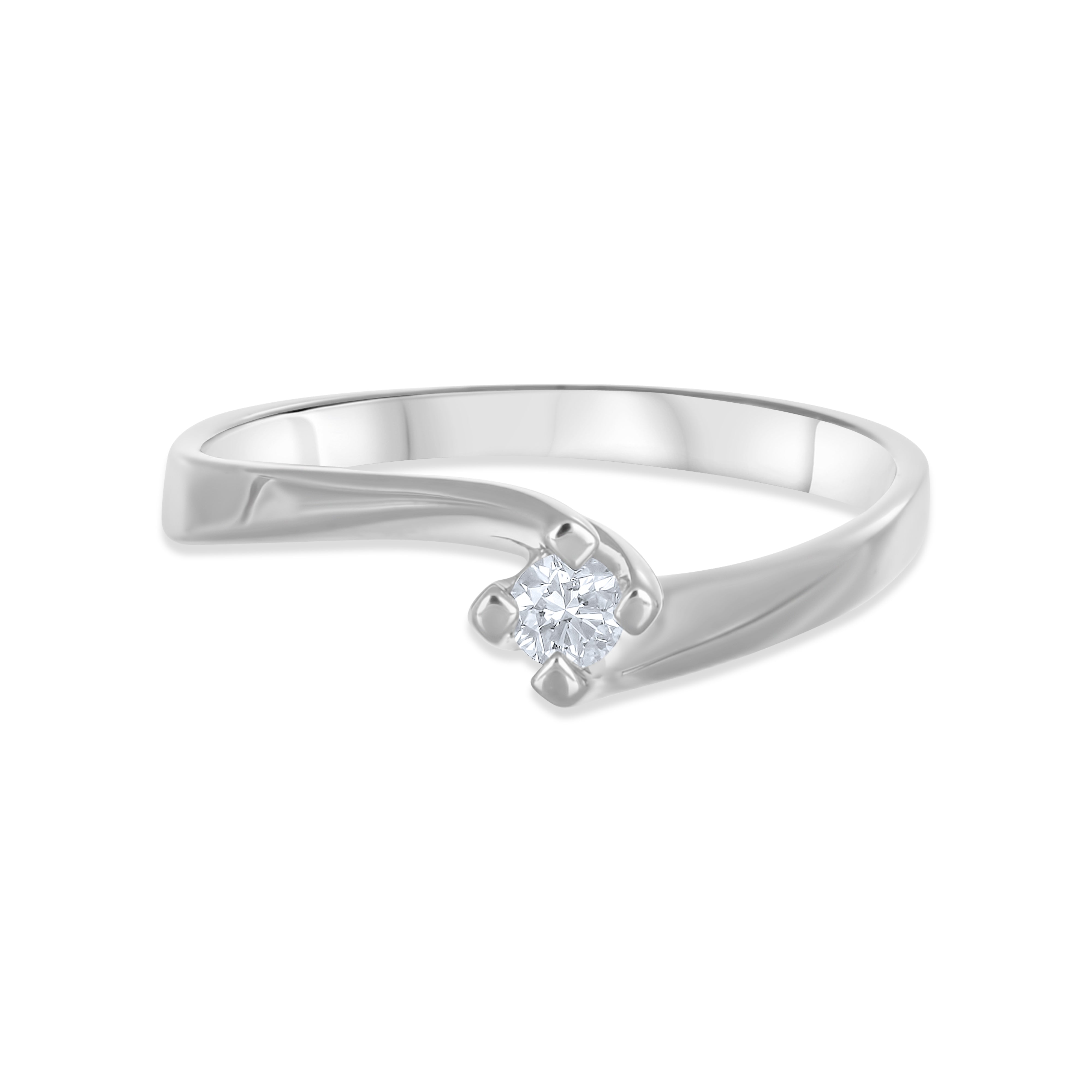 Anello - 18 carati Oro bianco - 0.11ct. tw. Diamante (Naturale)