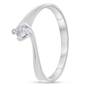 Anello - 18 carati Oro bianco - 0.11ct. tw. Diamante (Naturale)