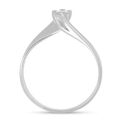 Anello - 18 carati Oro bianco - 0.11ct. tw. Diamante (Naturale)