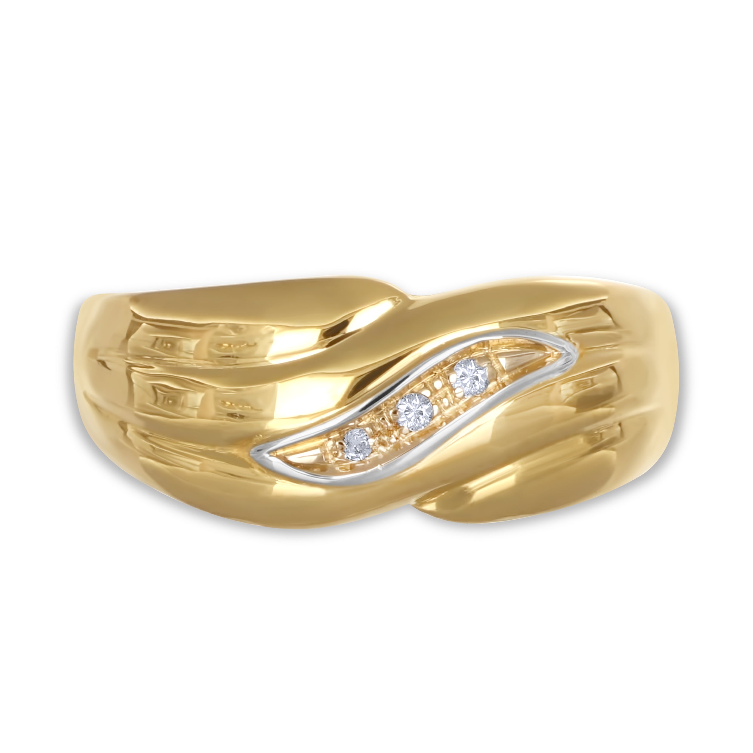 Anello - Oro bianco 18 kt., Oro giallo - 0,05 ct. tw. Diamante (naturale)