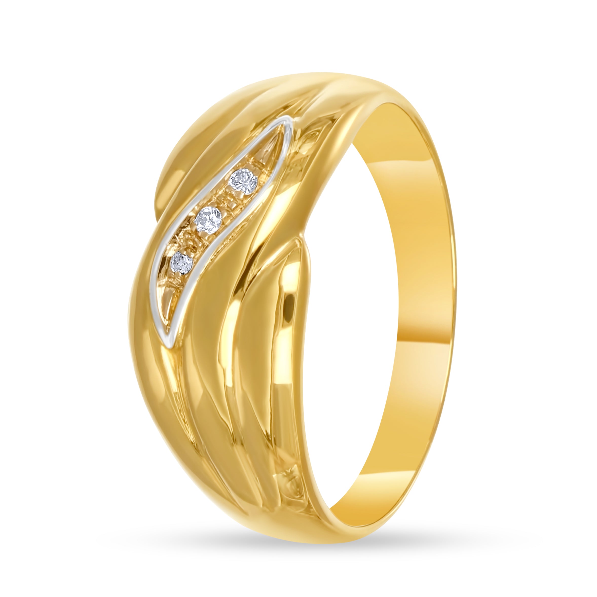 Anello - Oro bianco 18 kt., Oro giallo - 0,05 ct. tw. Diamante (naturale)