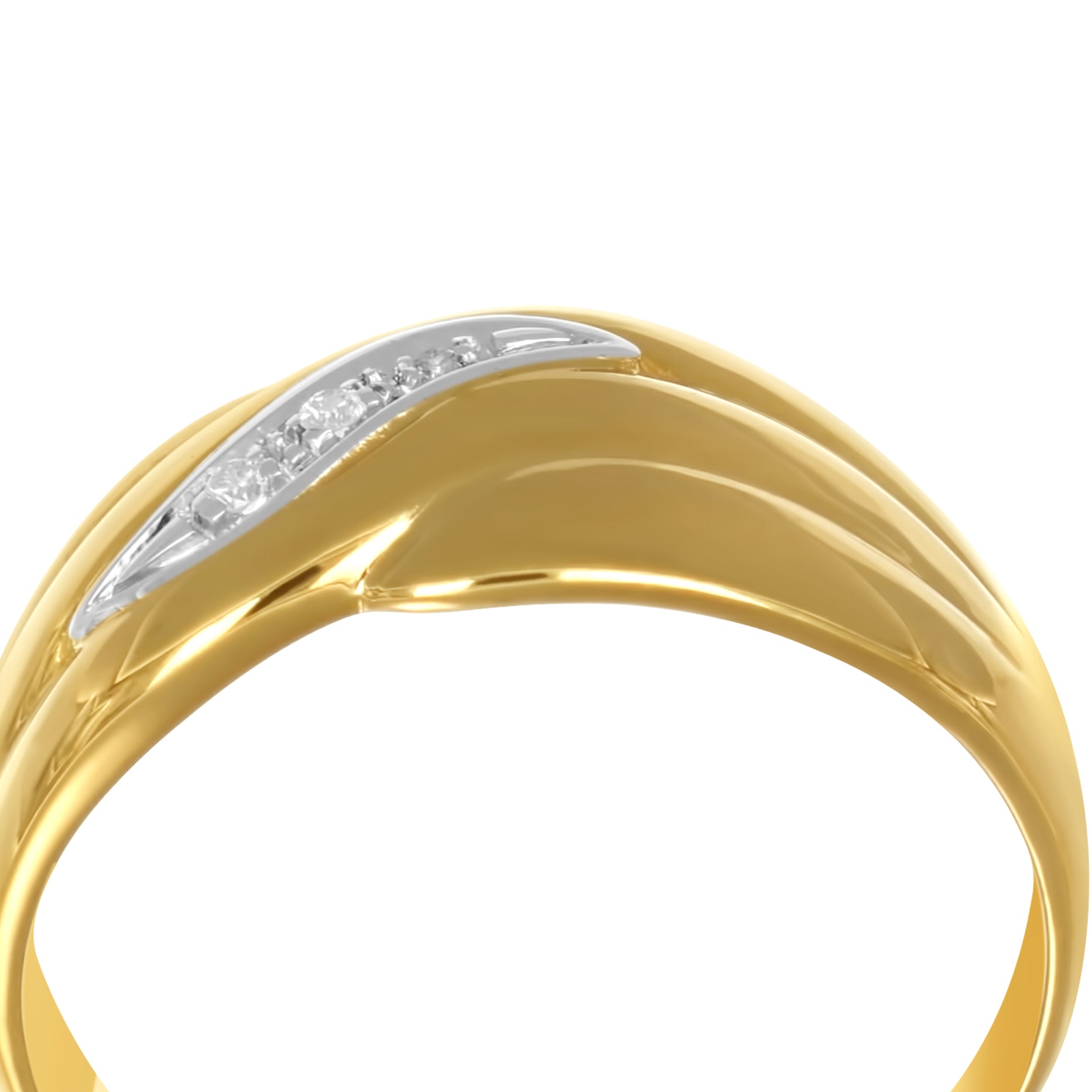 Anello - Oro bianco 18 kt., Oro giallo - 0,05 ct. tw. Diamante (naturale)