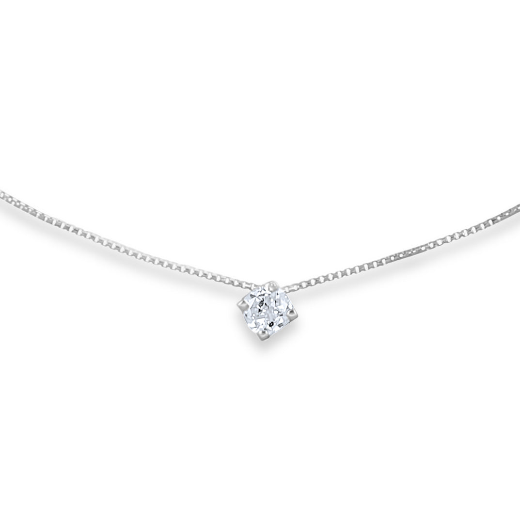 Collana con ciondolo - 18 carati Oro bianco - 0.38ct. tw. Diamante (Naturale)