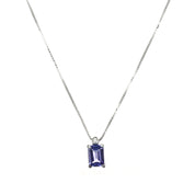 Collana con Ciondolo in Oro Bianco 18 carati con Tanzanite e zircone