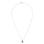 Collana con Ciondolo in Oro Bianco 18 carati con Tanzanite e zircone