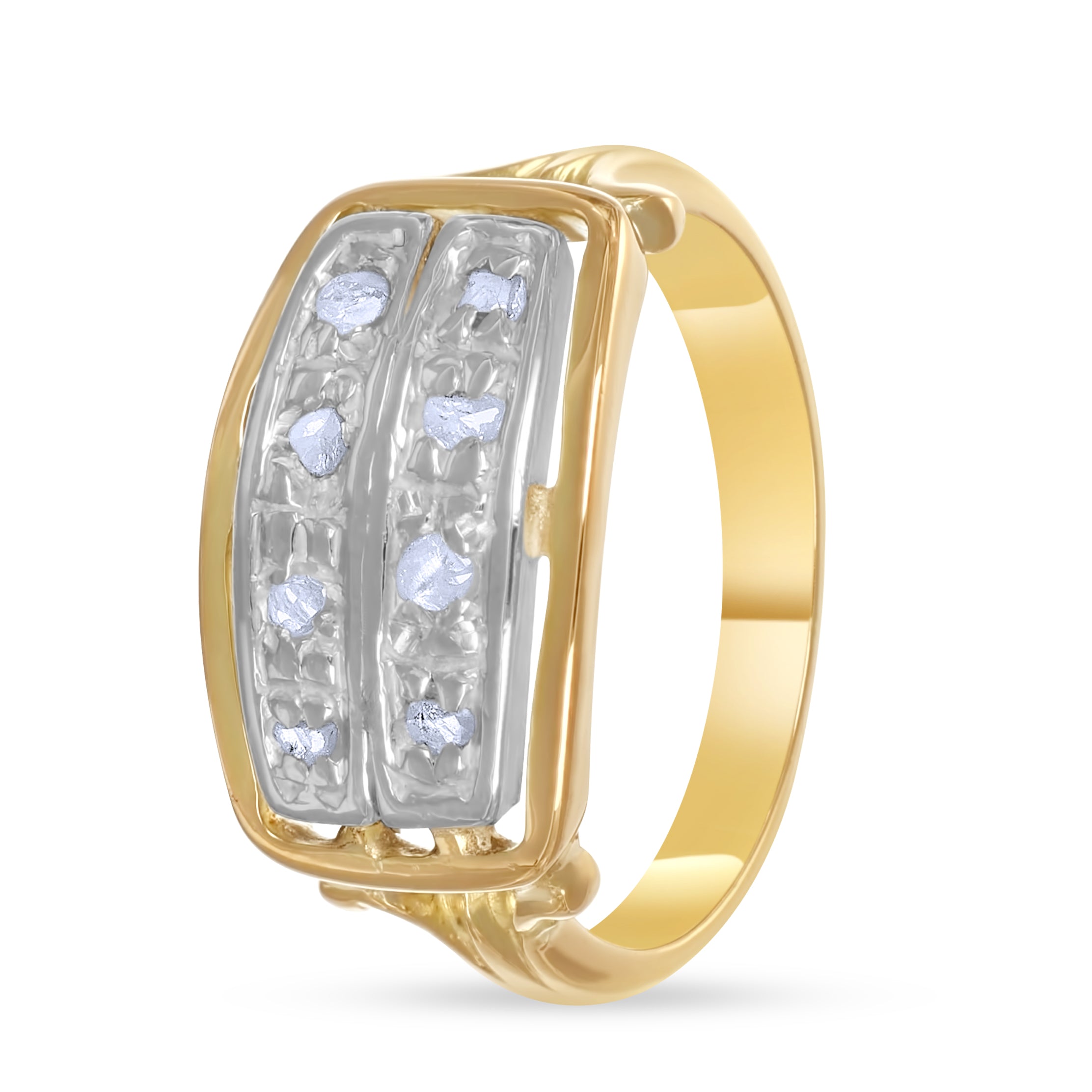 Anello - Argento 18 kt., Oro giallo - 0,16 ct. tw. Diamante (Naturale)