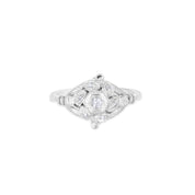 Anello - Oro bianco 18 kt. - 0,10 ct. tw. Diamante (Naturale)