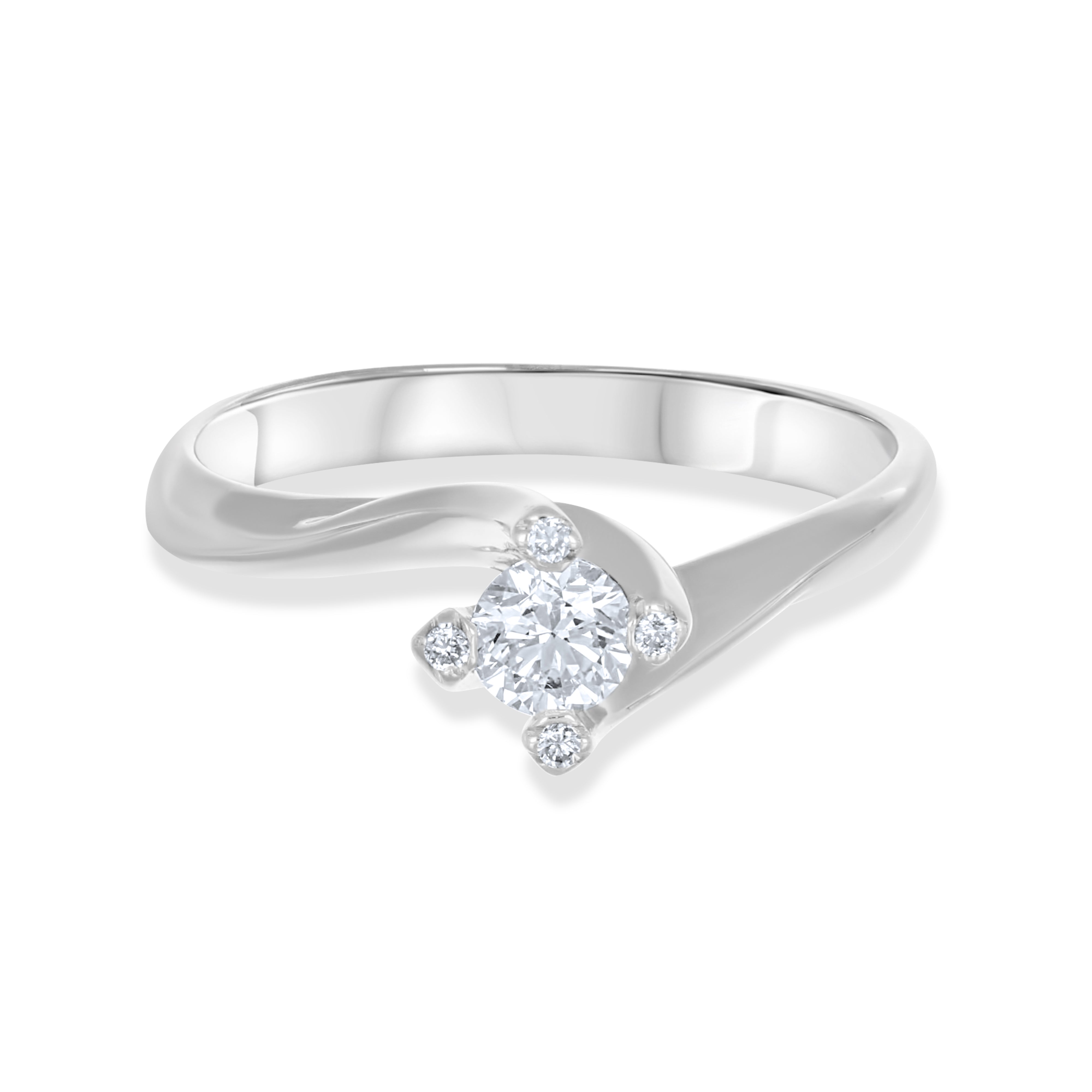 Anello - Oro bianco 18 kt. - 0,31 ct. tw. Diamante (naturale)