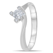 Anello - Oro bianco 18 kt. - 0,31 ct. tw. Diamante (naturale)