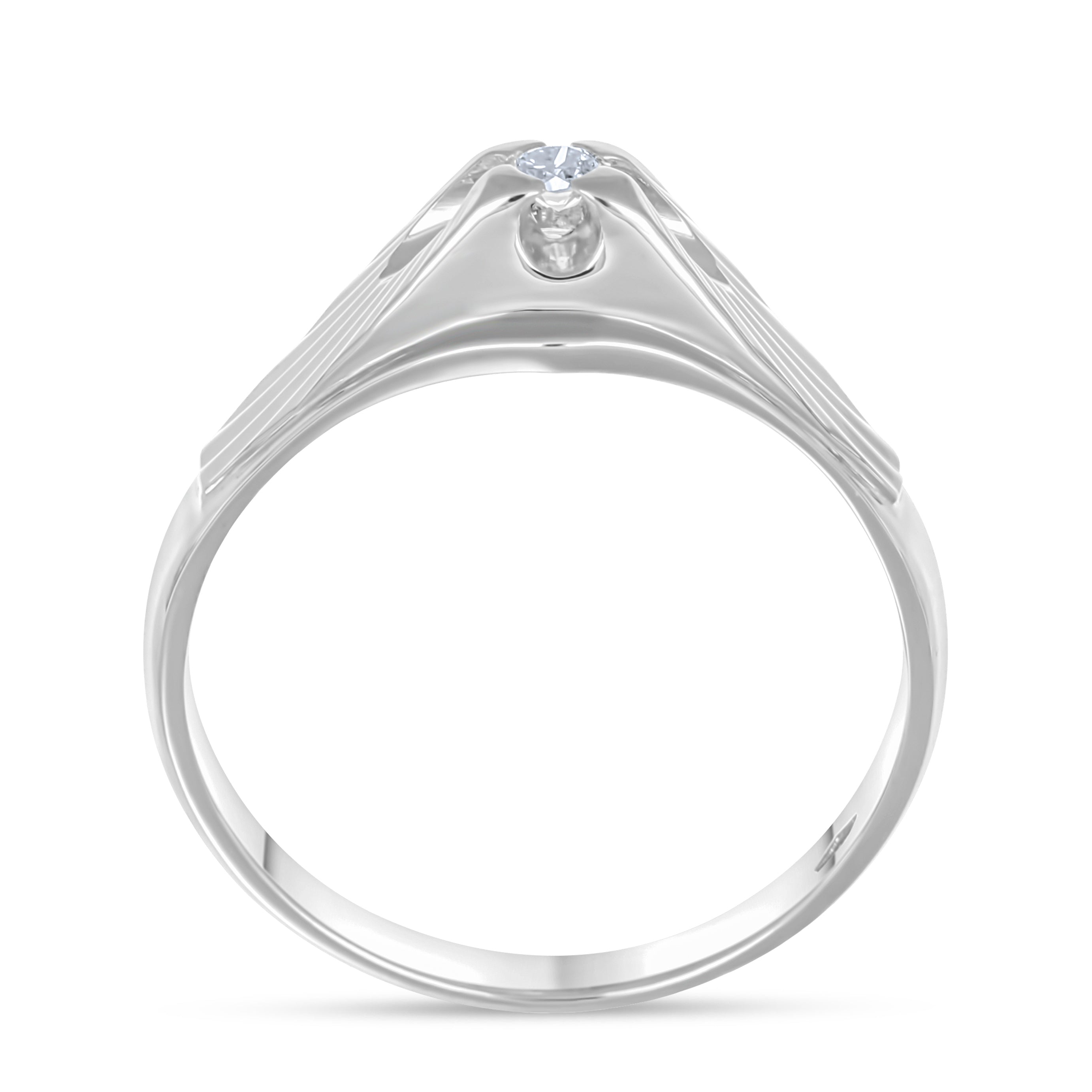 Anello - 18 carati Oro bianco - 0,06 ct. due. Diamante (Naturale)