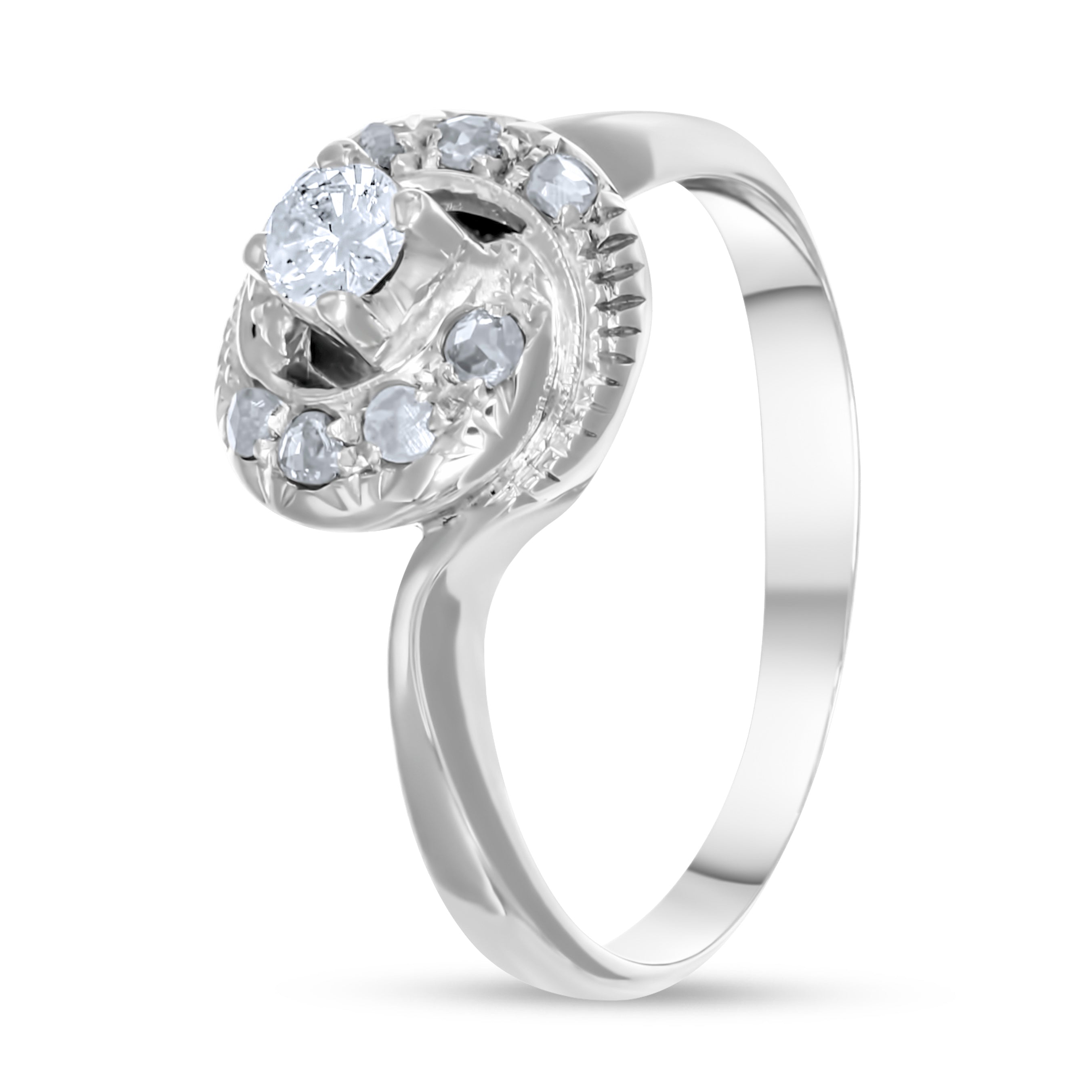 Anello - Oro bianco 18 kt. - 0,27 ct. tw. Diamante (Naturale)