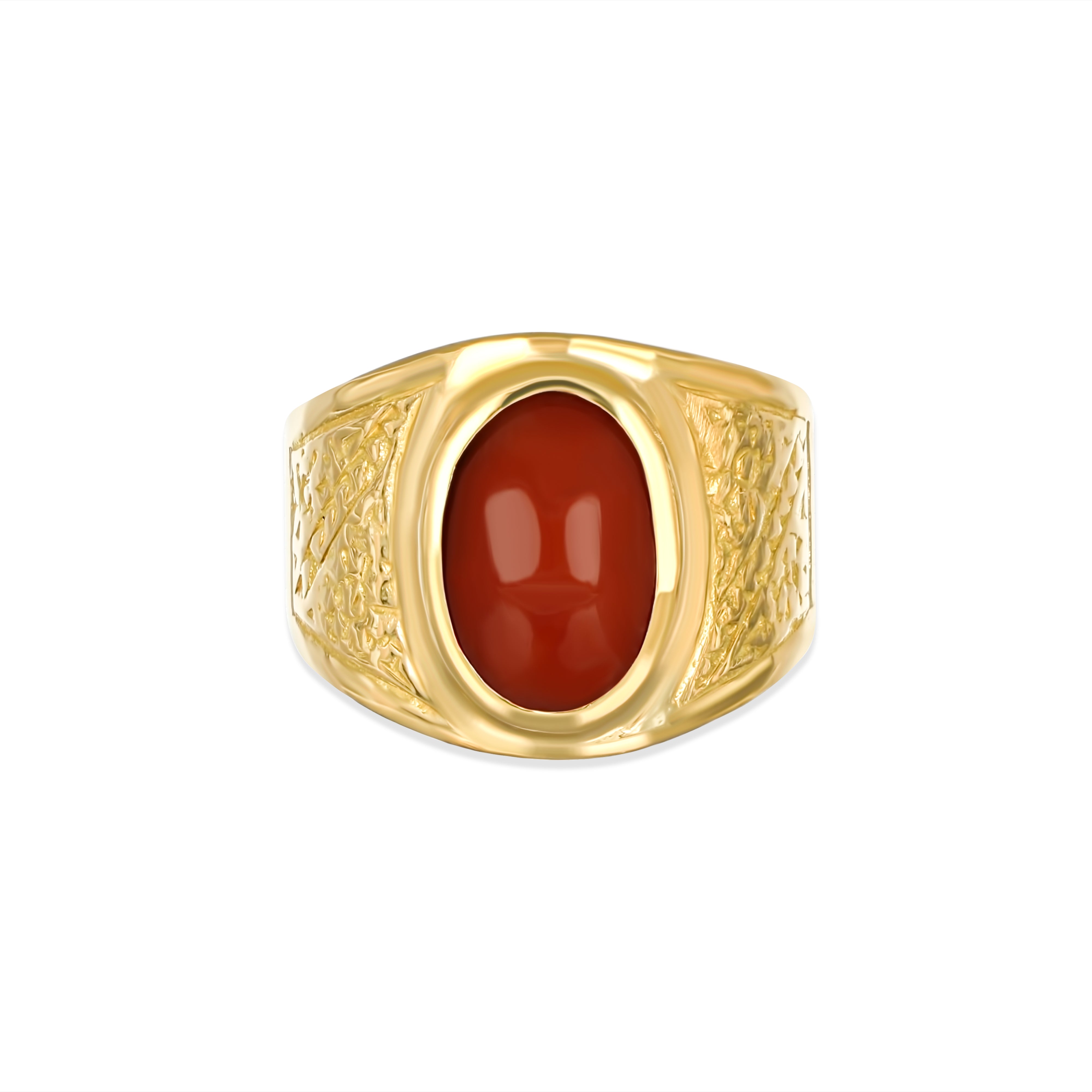 Anello - Oro giallo 18 kt. Corallo