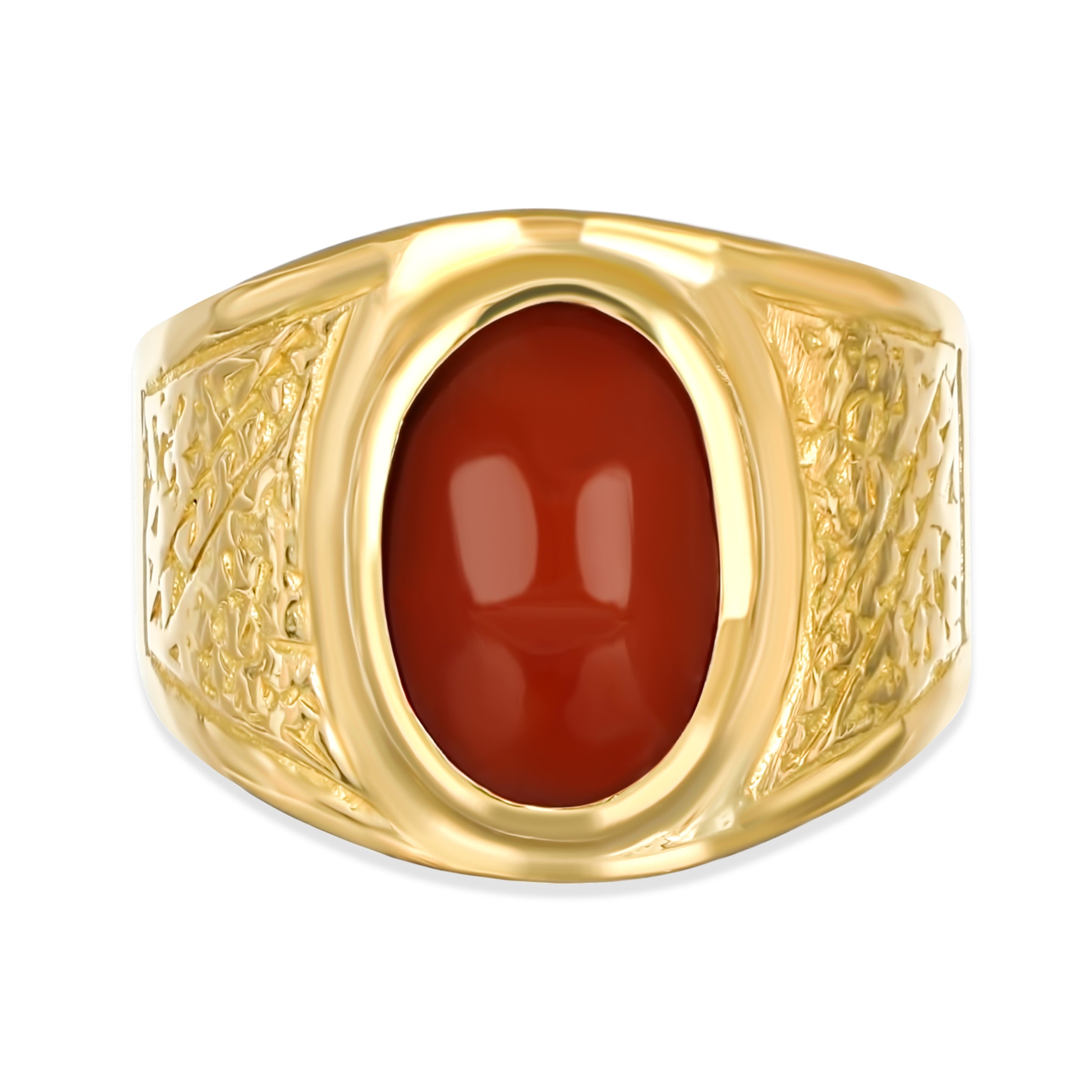 Anello - Oro giallo 18 kt. Corallo