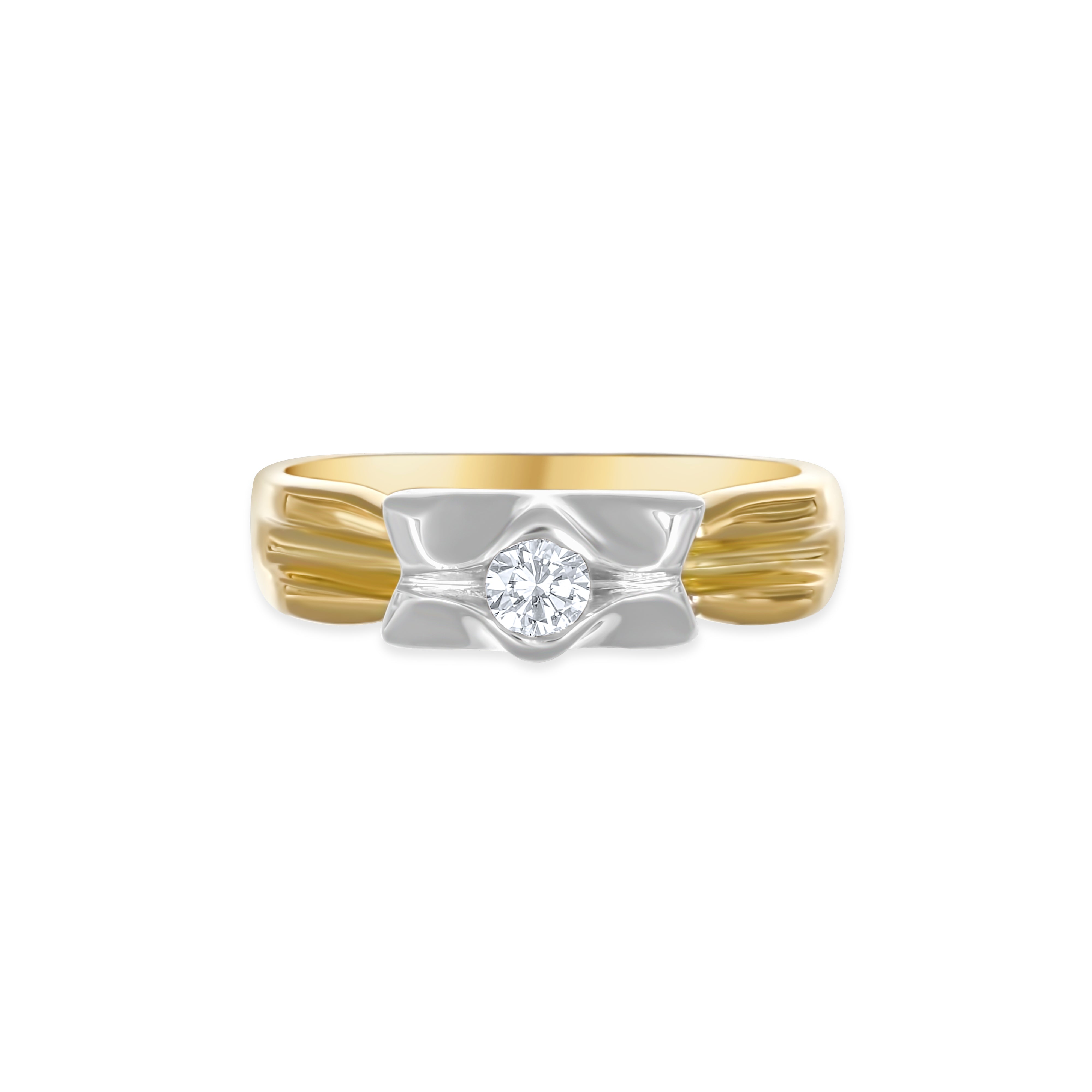 Anello - Oro bianco 18 kt., Oro giallo - 0,14 ct. tw. Diamante (naturale)