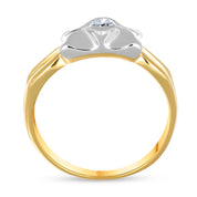 Anello - Oro bianco 18 kt., Oro giallo - 0,14 ct. tw. Diamante (naturale)