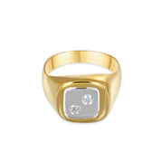 Anello - Oro bianco 18 kt., Oro giallo - 0,08 ct. tw. Diamante (naturale)