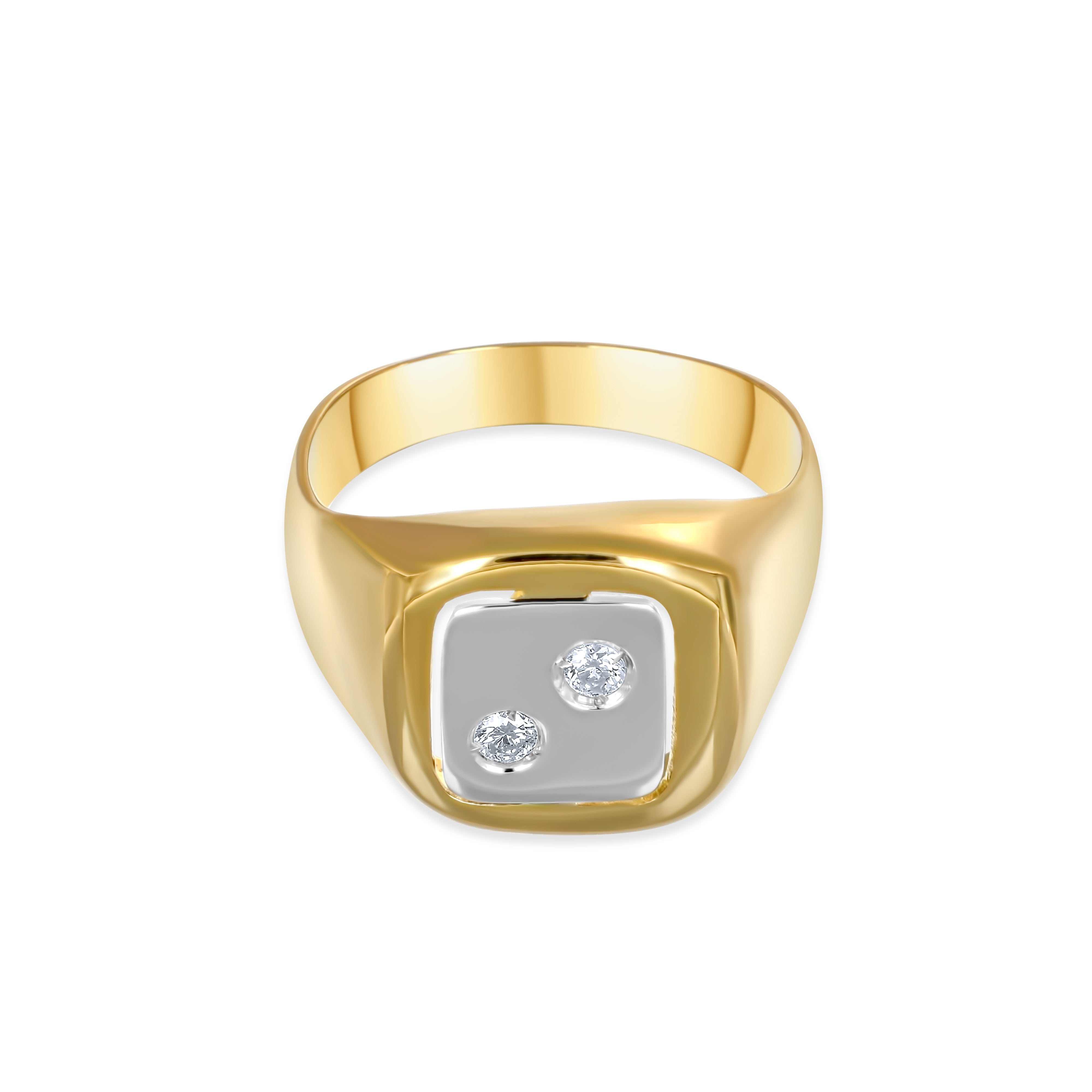 Anello - Oro bianco 18 kt., Oro giallo - 0,08 ct. tw. Diamante (naturale)