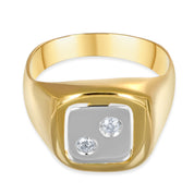 Anello - Oro bianco 18 kt., Oro giallo - 0,08 ct. tw. Diamante (naturale)