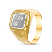 Anello - Oro bianco 18 kt., Oro giallo - 0,08 ct. tw. Diamante (naturale)