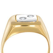 Anello - Oro bianco 18 kt., Oro giallo - 0,08 ct. tw. Diamante (naturale)