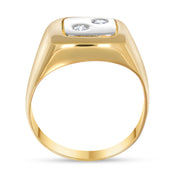 Anello - Oro bianco 18 kt., Oro giallo - 0,08 ct. tw. Diamante (naturale)