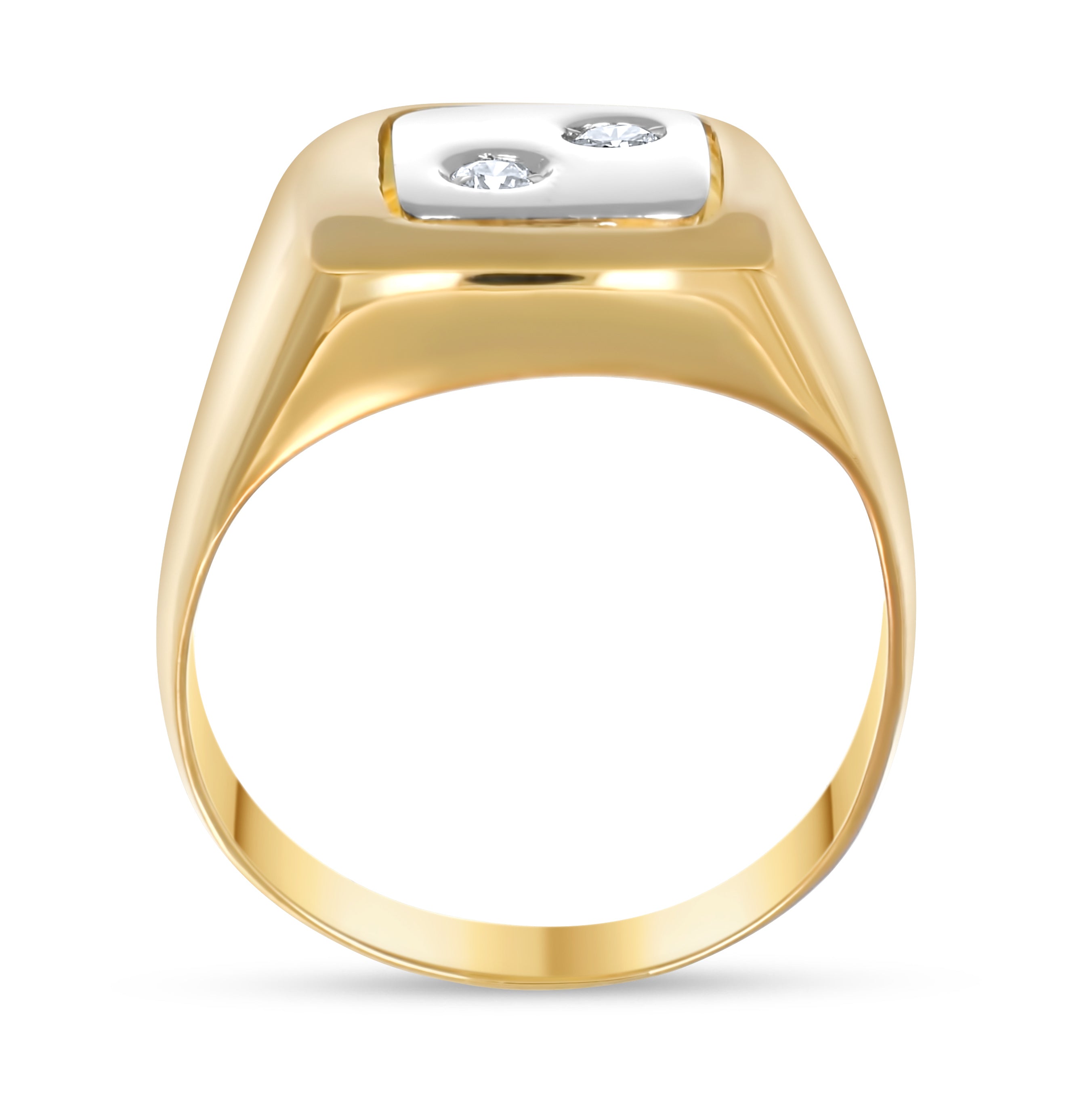 Anello - Oro bianco 18 kt., Oro giallo - 0,08 ct. tw. Diamante (naturale)