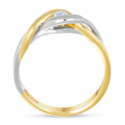 Anello - 18 carati Oro bianco, Oro giallo - 0.08ct. tw. Diamante (Naturale)