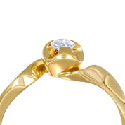 Anello - 18 carati Oro giallo - 0,14 ct. due. Diamante (Naturale)