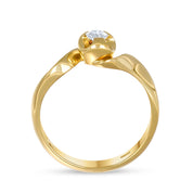 Anello - 18 carati Oro giallo - 0,14 ct. due. Diamante (Naturale)